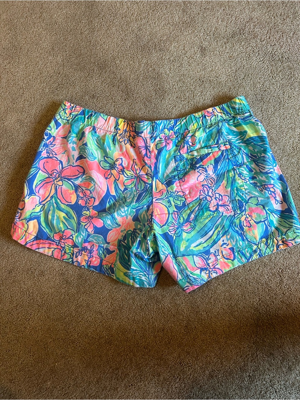 Lilly Pulitzer Tropical Floral Shorts in Pink, Green & Blue - Picture 2 of 7